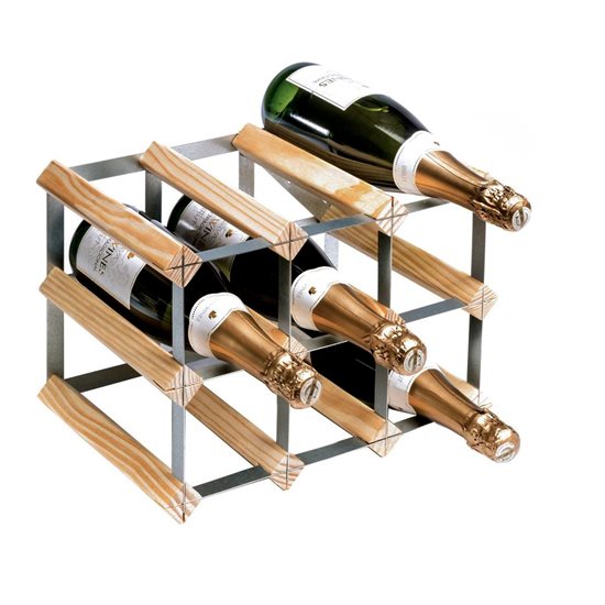 Raft pentru 9 sticle de vin, lemn de pin, Light Oak - RTA