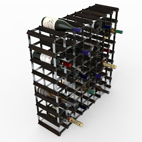 Raft pentru 72 sticle de vin, lemn de pin, Black Ash - RTA