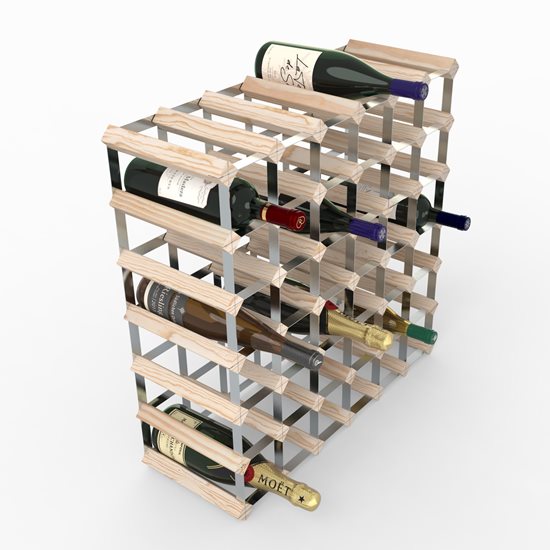 Raft pentru 42 sticle de vin, lemn de pin, Natur - RTA