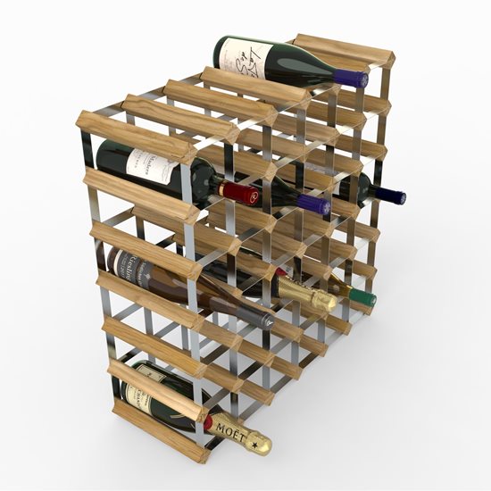 Raft pentru 42 sticle de vin, lemn de pin, Light Oak - RTA