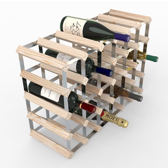Raft pentru 30 sticle de vin, lemn de pin, Natur - RTA