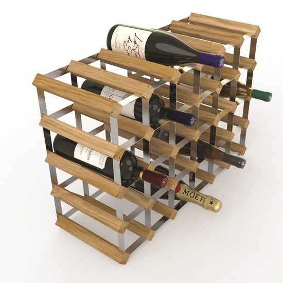 Raft pentru 30 sticle de vin, lemn de pin, Light Oak - RTA