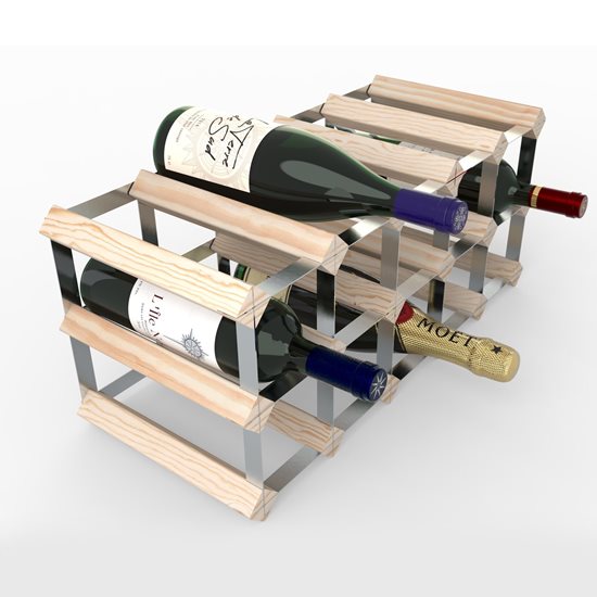 Raft pentru 15 sticle de vin, lemn de pin, Natur - RTA