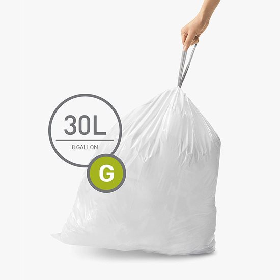 Saci de gunoi cod G, 30 L/60 buc., plastic - simplehuman