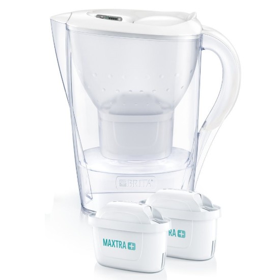 Set cana filtranta BRITA Marella 2,4 L Maxtra+ (white) cu 2 filtre si sticla termos