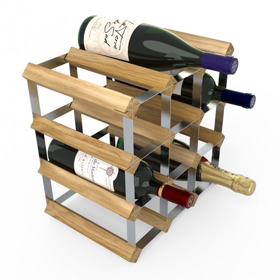 Raft pentru 12 sticle de vin, lemn de pin, Light Oak - RTA