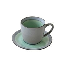 Ceasca ceai, portelan, 240 ml, cu farfurioara, "Origin", Verde - Nuova R2S