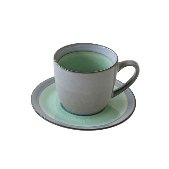 Ceasca ceai, portelan, 240 ml, cu farfurioara, "Origin", Verde - Nuova R2S