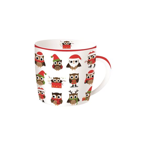 Cana din portelan 350 ml "Christmas Owls" - Nuova R2S