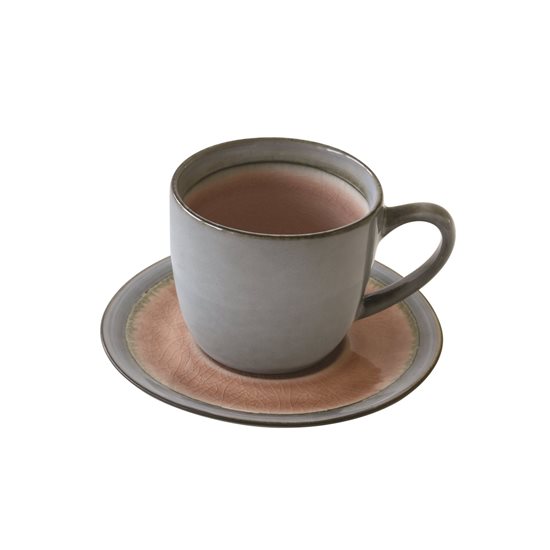 Ceasca ceai, portelan, 240 ml, cu farfurioara, "Origin", Maro - Nuova R2S