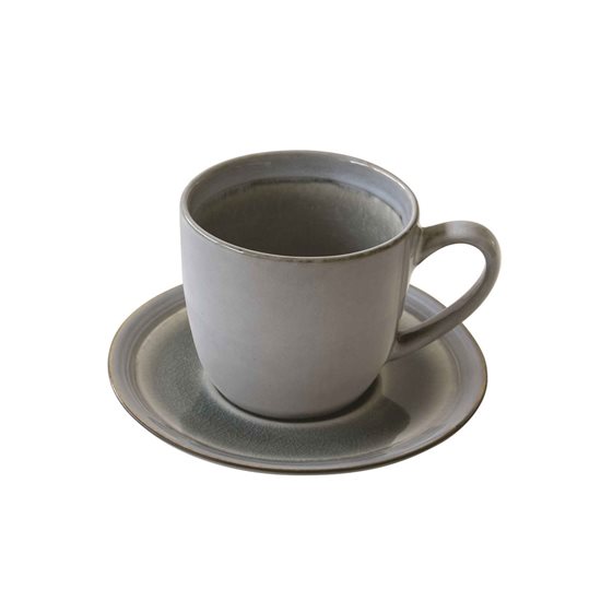 Ceasca ceai, portelan, 240 ml, cu farfurioara, "Origin", Gri - Nuova R2S