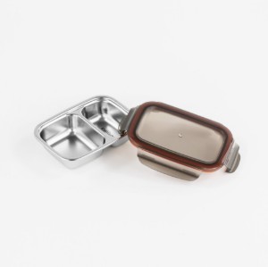Caserola dreptunghiulara compartimentata, inox, 700ml, "To Go" - Cuitisan