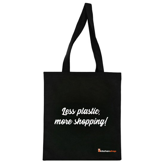 Sacosa "Less plastic, more shopping!"
