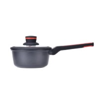 Cratita aluminiu, cu capac sticla, 16cm/1,1L "Noble" - Zokura
