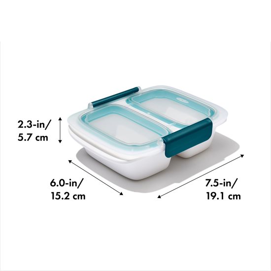 Caserola, cu 2 compartimente, plastic, 19,1 x 15,2 cm, "Prep&Go" - OXO