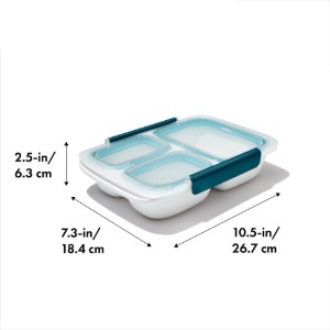 Caserola, cu 3 compartimente, plastic, 26,7 x 18,4 cm, "Prep&Go" - OXO