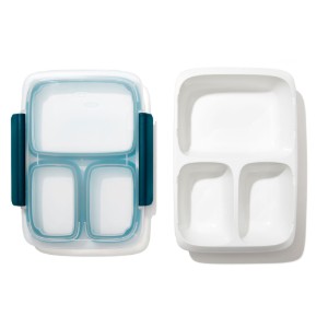 Caserola, cu 3 compartimente, plastic, 26,7 x 18,4 cm, "Prep&Go" - OXO