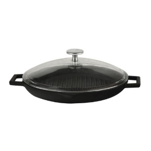Tigaie grill, fonta, cu capac, 30 cm - LAVA