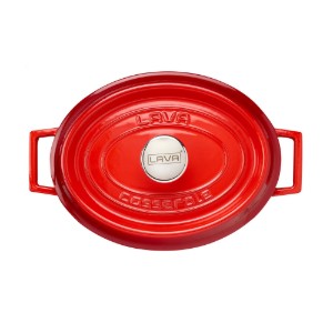 Cratita ovala, fonta, 27cm/3,91L, "Trendy", Rosu - LAVA