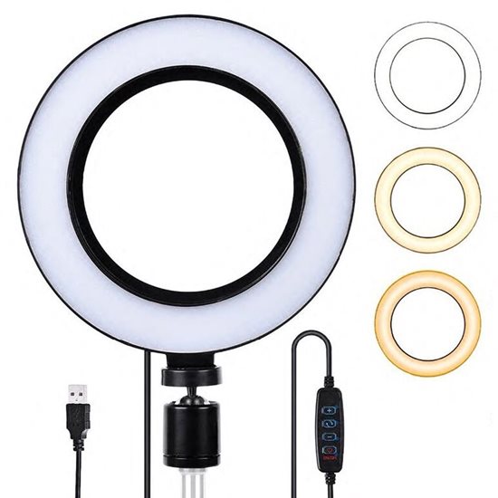 Lampa circulara 26 cm cu suport telefon