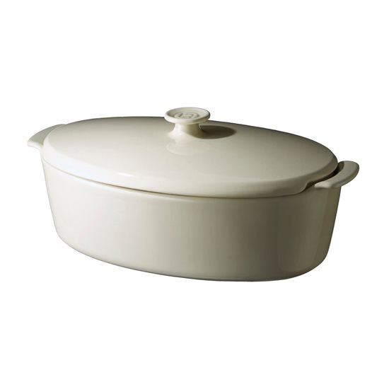 Vas oval, ceramica, cu capac, 41,5 x 24cm/5,8L, Clay - Emile Henry