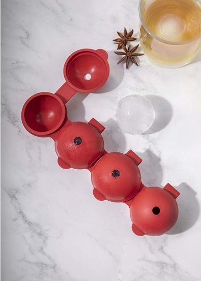 Forma sferica pentru gheata, 21.5 x 7 x 4 cm, silicon, rosu - Kitchen Craft