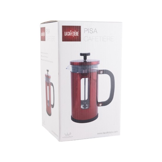 Cafetiera French Press, inox, 1L, "Pisa", Rosu - La Cafetiere