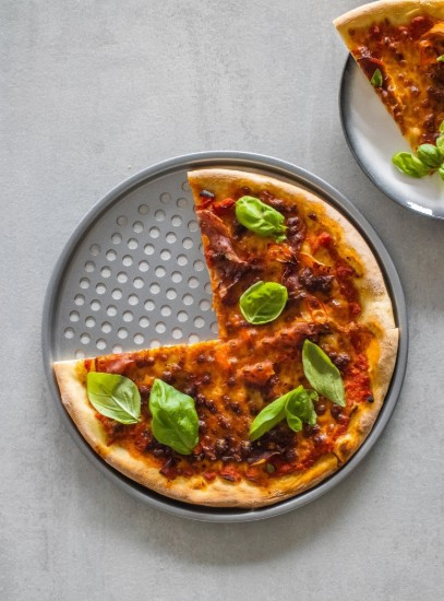 Tava pizza, perforata, otel, 33 cm - Kitchen Craft