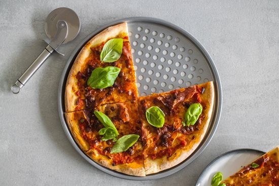 Tava rotunda pentru pizza, otel, 33 cm - Kitchen Craft