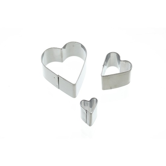 Set 3 forme cutter decorare, inima, 10 - 45 mm - Kitchen Craft