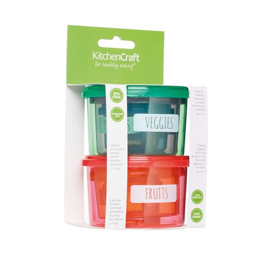 Set 7 recipiente de control portii din plastic - Kitchen Craft