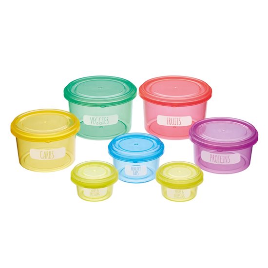 Set 7 recipiente de control portii din plastic - Kitchen Craft