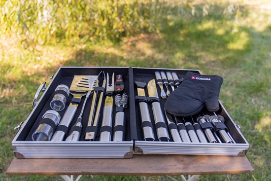 Set 24 piese pentru gratar, inox  - Zokura