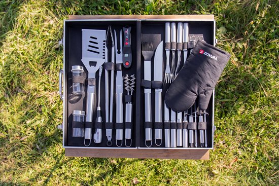 Set 24 piese pentru gratar, inox  - Zokura