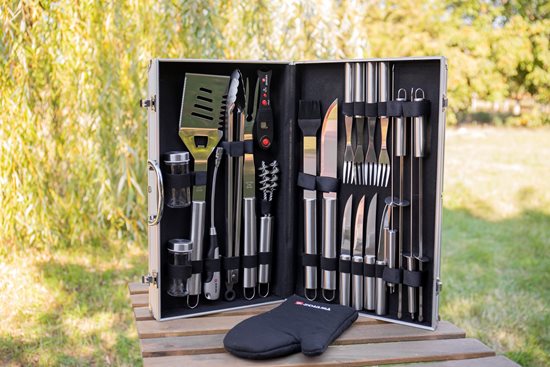 Set 24 piese pentru gratar, inox  - Zokura