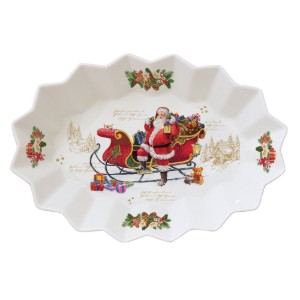 Tava ovala, portelan, 25x17cm, "CHRISTMAS MEMORIES" - Nuova R2S