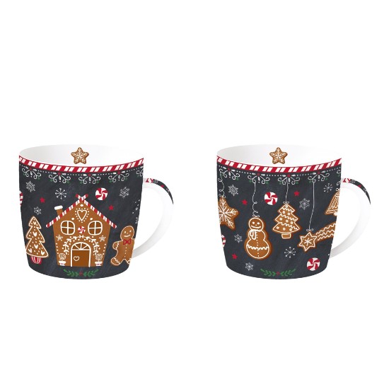 Set 2 cani portelan, 350ml, "GINGERBREAD" - Nuova R2S