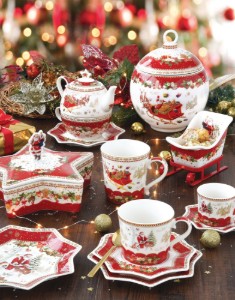 Ceasca portelan cu farfurie, 250ml, "CHRISTMAS MEMORIES" - Nuova R2S