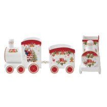 Set 2 piese trenulet, portelan, 25,5x8 x12,5cm, "CHRISTMAS MEMORIES" - Nuova R2S