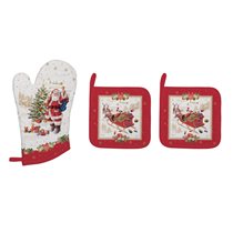 Set manusa bucatarie si 2 suporturi vase "CHRISTMAS MEMORIES" - Nuova R2S