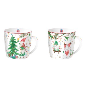 Set 2 cani portelan, 350ml, "READY FOR CHRISTMAS" - Nuova R2S