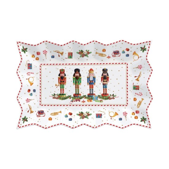 Platou servire, portelan, 35 x 23 cm, "VINTAGE NUTCRACKER" - Nuova R2S