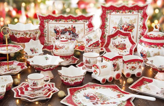 Platou servire 35 x 23 cm "CHRISTMAS MEMORIES", portelan - Nuova R2S