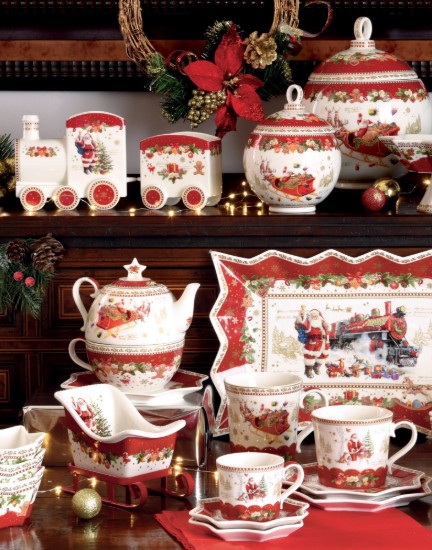 Platou servire, portelan, 35 x 23 cm, "CHRISTMAS MEMORIES" - Nuova R2S