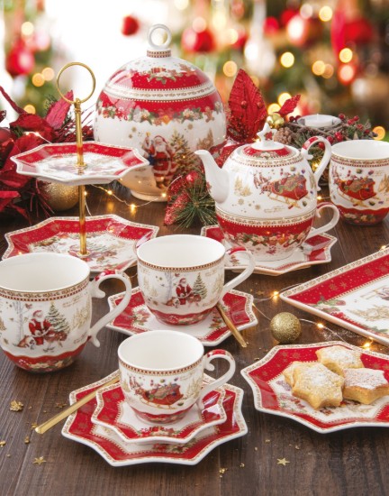 Set servire ceai, , portelan, 450 ml, "CHRISTMAS MEMORIES" - Easy Life