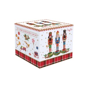 Set 2 cesti cafea cu farfurie, portelan, 100ml, "VINTAGE NUTCRACKER" - Nuova R2S
