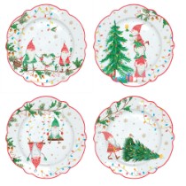 Set 4 farfurii desert, portelan, 20cm, "READY FOR CHRISTMAS" - Nuova R2S