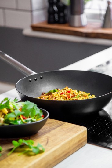 Tigaie wok, otel-carbon, 30 cm, “Master Class” - Kitchen Craft