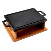 Grill fonta, cu suport, 22x30 cm - LAVA