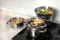 Set oale multietajate pentru gatit la aburi, inox, 20cm - Kitchen Craft
